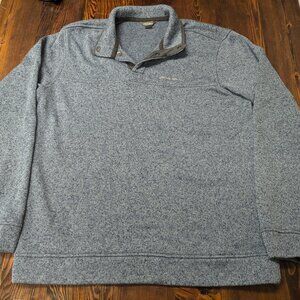 Eddie Bauer Men's Large Radiator Fleece Pullover 1/4 Snap Front Sweater Blue